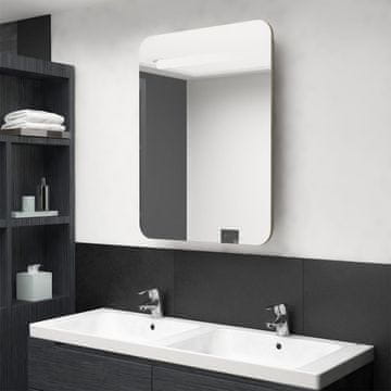 Vidaxl Kupaonski ormarić s ogledalom i LED svjetlom, hrastov završni sloj 60 x 11 x 80 cm