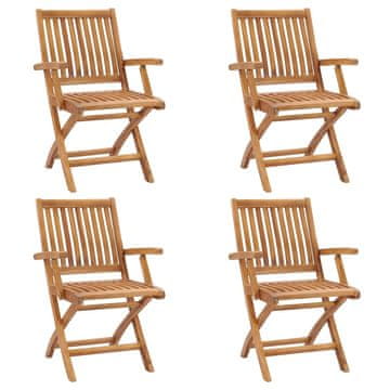 Vidaxl Sklopive vrtne stolice 4 kom od masivne tikovine