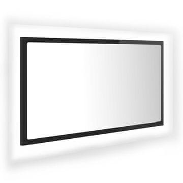 Vidaxl LED kupaonsko ogledalo visoki sjaj crno 80x8,5x37 cm akrilno