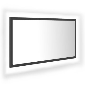 Vidaxl LED kupaonsko ogledalo sivo 80x8,5x37 cm akrilno