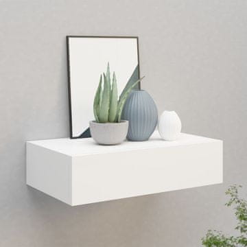 Vidaxl Zidna polica s ladicom bijela 40 x 23,5 x 10 cm MDF