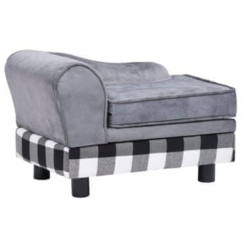 Vidaxl Sofa za pse siva 57 x 34 x 36 cm plišana