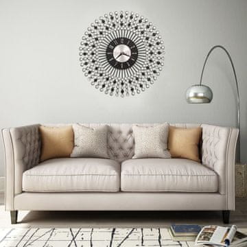 Vidaxl Zidni sat, metalni, 43 cm, crni