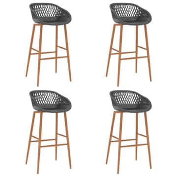 Vidaxl Barske stolice, set od 4, sive