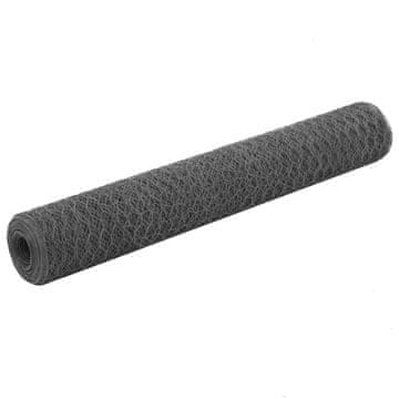 Vidaxl Čelična i PVC mrežasta ograda 25x1 m siva