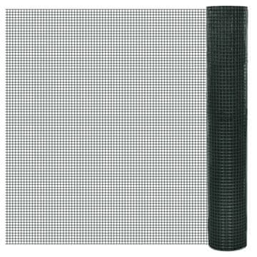 Vidaxl Pocinčana PVC mrežasta ograda 10x1 m zelena