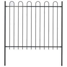 Vidaxl Vrtna ograda s obručem na vrhu Čelik 181x150 cm Crna