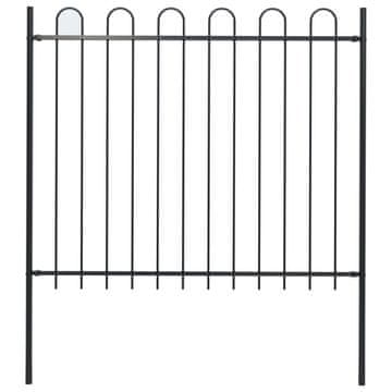 Vidaxl Vrtna ograda BOXTEL s obručem na vrhu čelik 181x150 cm crna