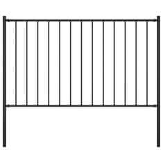 Vidaxl Panel za ogradu sa stupovima čelični 1,7 x 1,25 m crni