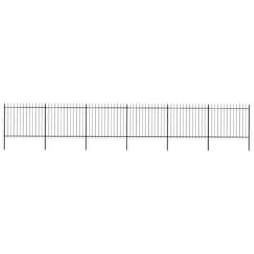 Vidaxl Vrtna ograda s vrhom koplja Čelik 1070x150 cm Crna