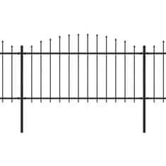 Vidaxl Vrtna ograda s vrhom koplja Čelik 714,5 x 150 cm Crna