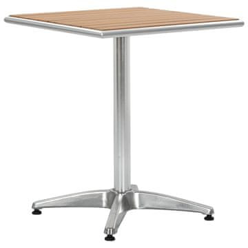 Vidaxl Vrtni stol srebrni 60x60x70 cm aluminij i WPC