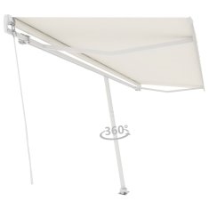 Vidaxl Samostojeća tenda na ručno uvlačenje 500 x 300 cm krem