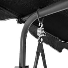 Vidaxl Vrtna ljuljačka klupa sa baldahinom crna