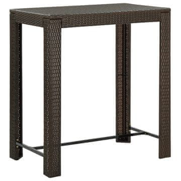 Vidaxl Vrtni barski stol smeđi 100x60,5x110,5 cm poli ratan