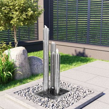 Vidaxl Vrtna fontana srebrna 48x34x88 cm nehrđajući čelik