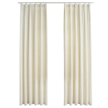 Vidaxl Zavjese za zamračivanje 2 kom baršunaste krem 140 x 245 cm