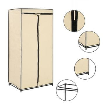 Vidaxl 282439 Wardrobe Cream 75x50x160 cm