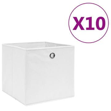 Vidaxl Kutije od netkanog materijala, 10 kom, 28x28x28 cm, bijele