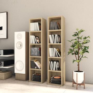 Vidaxl CD ormarići, 2 kom, Sonoma hrast, 21x16x93,5 cm, ploča
