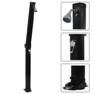Vidaxl Sklopivi solarni tuš crni 214 cm 23 L