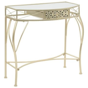 Vidaxl Metalni bočni stolić u francuskom stilu 82x39x76 cm zlatne boje