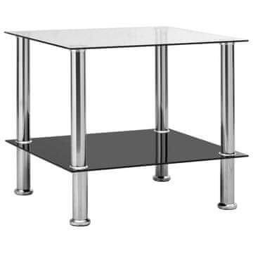 Vidaxl Pomoćni stolić prozirni 45x50x45 cm kaljeno staklo