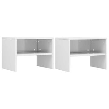 Vidaxl Noćni ormarići, set od 2, bijela, visoki sjaj, 40x30x30 cm