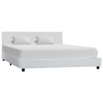Vidaxl Okvir za krevet od bijele umjetne kože 120 x 200 cm