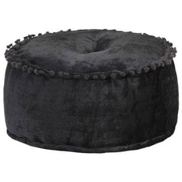 Vidaxl Okrugli baršunasti puf 40x20 cm antracit boje
