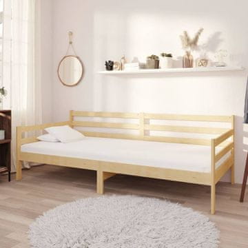 Vidaxl Dnevni krevet s madracem, 90x200 cm, Masivni borov drvo