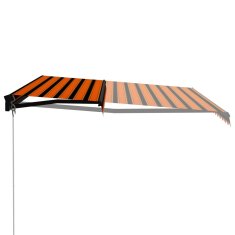Vidaxl Tenda na ručno uvlačenje LED 450 x 300 cm narančasto-smeđa