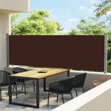 Vidaxl Uvlačna bočna tenda za terasu 140 x 600 cm smeđa