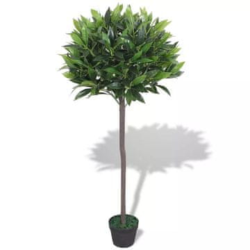 Vidaxl Umjetno lovorov list s posudom, 125 cm, zeleno