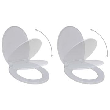 Vidaxl WC sjedala s mekim zatvaranjem, 2 kom, plastika, bijela