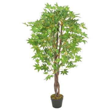 Vidaxl Umjetni javor s posudom, zeleni, 120 cm