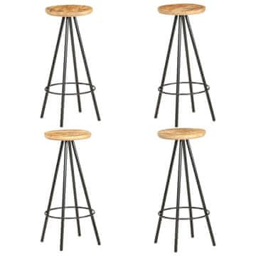 Vidaxl Barske stolice, set od 4, grubo drvo manga