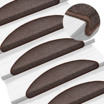 Vidaxl Prostirke za stepenice 15 kom 56x17x3 cm boje kave, poluokrugle
