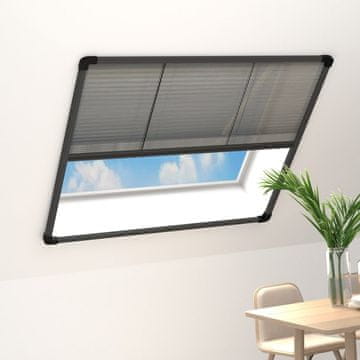 Vidaxl Plisirana mreža protiv insekata za prozore, aluminij, antracit, 120x120 cm