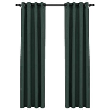 Vidaxl Zavjese za zamračivanje s prstenima 2 kom zelene 140 x 225 cm