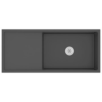 Vidaxl Ručno rađeni kuhinjski sudoper crni od nehrđajućeg čelika