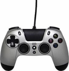 Gioteck VX4 Premium žičani kontroler za PS4/PC, srebrna boja