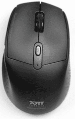 Port Designs miš, bežični, punjivi, Bluetooth, USB-A, USB-C, crni (900715)