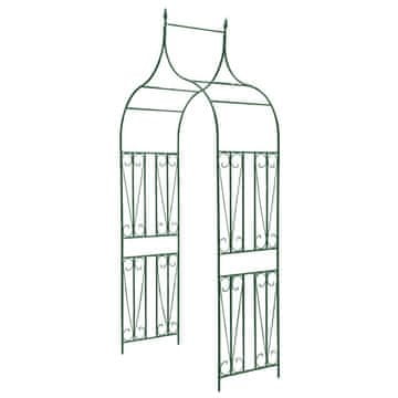 Vidaxl Vrtni luk u obliku šiljka za biljke penjačice tamnozeleni