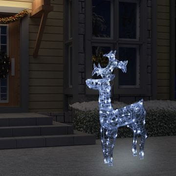 Vidaxl Božićni ukras, sobovi, 90 LED dioda, 60x16x100 cm, akril