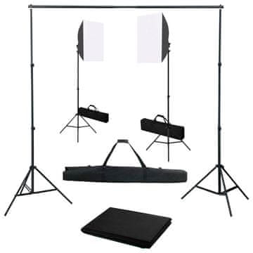 Vidaxl Komplet fotografske opreme sa svjetlima softbox i pozadinom