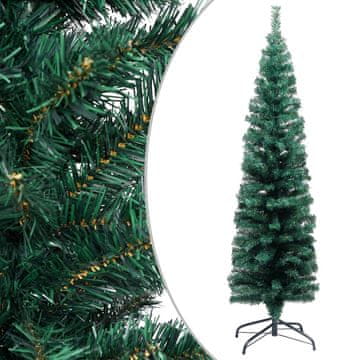 Vidaxl Tanko umjetno božićno drvce s postoljem zeleno 120 cm PVC
