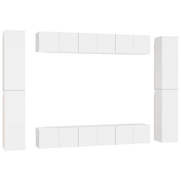 Vidaxl 10-dijelni set TV ormarića bijeli od konstruiranog drva