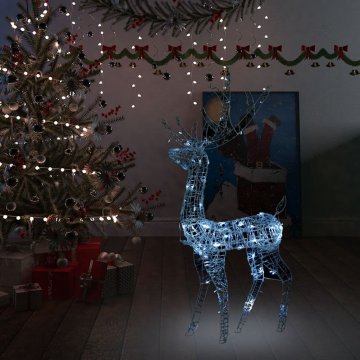 Vidaxl Božićni sobovi akrilni 140 hladno bijelih LED dioda