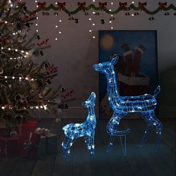 Vidaxl Božićni sobovi, akril, 160 plavih LED dioda